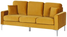Sofá de 3 lugares em veludo amarelo mostrada GAVLE Beliani