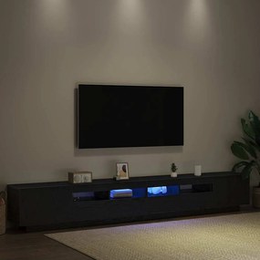 Estante de TV vidaXL com Luzes LED em Carvalho Preto 260x35x40 cm em M