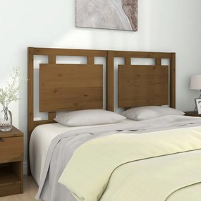 vidaXL Cabeceira de cama 145,5x4x100 cm pinho maciço castanho mel