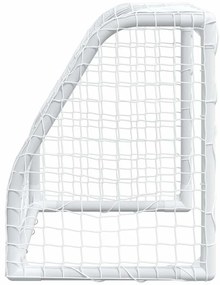 Baliza futebol infantil 2 pcs c/ bola 64x35x48 cm metal branco