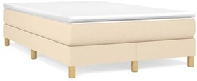 vidaXL Cama boxspring com colchão 120x190 cm tecido cor creme