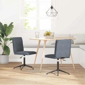 Cadeiras de jantar 2 pcs veludo cinzento-escuro