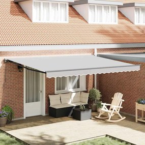 Toldo Manual Manual Antracite 4 × 3 m Alumínio & Poliéster