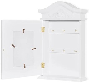 Armário de chaves com moldura para fotografias branco