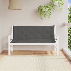vidaXL Almofadão banco jardim 150x(50+50)x7cm tecido oxford antracite