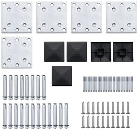 Conjunto de painel de vedação WPC 619x(105-186) cm preto