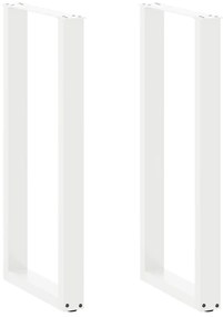 vidaXL Pés de mesa de bar em forma de U, 2 peças, branco, 40x (100-101) cm, aço