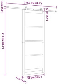 Porta Deslizante com Conjunto de Ferragens 'ORKDAL'93x232 cm