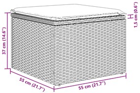Conjunto de Sofá de Jardim 6 Peças com Almofadas Cinza Rattan PE