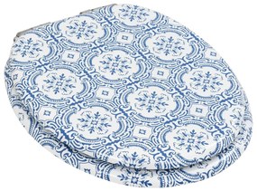 Assentos sanita 2 pcs tampas fecho suave MDF design porcelana