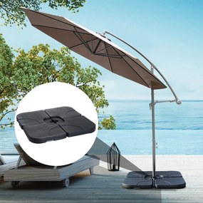 Base para Chapéu de Sol de 4 Peças Suporte para Chapéu de Sol para Jar