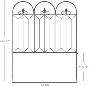 Cercas de Jardim 305x79,5 cm Conjunto de 5 Cercas Decorativas para Jar