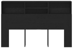 Cabideiro em Carvalho Preto - 160x19x103,5 cm, feito de madeira engenh