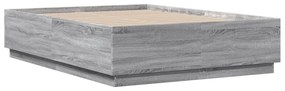 Estrutura cama 140x190 cm derivados de madeira cinzento sonoma