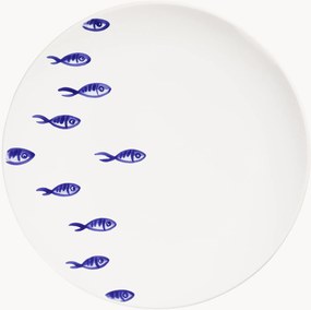 Prato raso artesanal Blauer Fischschwarm