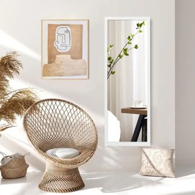 Espelho de parede com ganchos, espelho de maquiagem para porta, quarto, sala de estar, vestiários, 120x37 cm branco