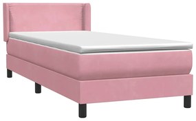 Cama com molas/colchão 80x220 cm veludo rosa