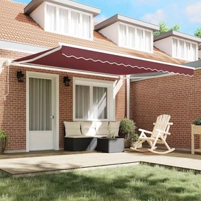 Toldo retrátil manual 400x300 cm bordô