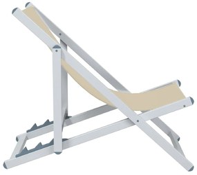 Cadeiras de praia dobráveis 2 pcs alumínio e textilene creme