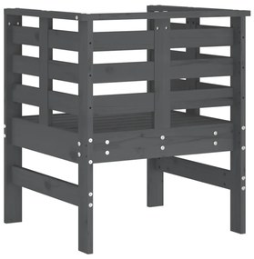 Cadeiras de jardim 2 pcs 61,5x53x71 cm pinho maciço cinzento