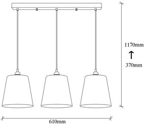 Candeeiro Suspenso Berceste – Preto – 60 x 21 cm