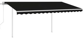 Toldo automático com LED e sensor de vento 4,5x3 m antracite