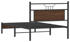Estrutura de cama sem colchão 107x203 cm carvalho castanho