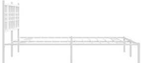 Estrutura de cama com cabeceira 150x200 cm metal branco