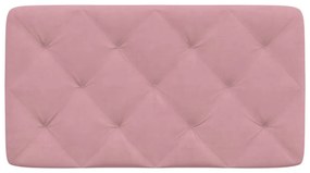 Almofadão de cabeceira 90 cm veludo rosa