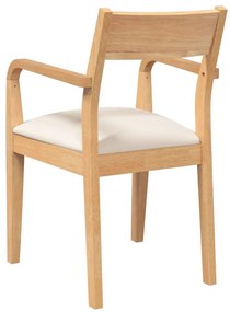 Cadeiras de jantar com almofadões 2 pcs madeira maciça natural