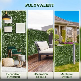 Sebe artificial para proteção visual, decorativa, em rolo, 3L x 1H m, folhagem realista, proteção anti-UV, verde escuro