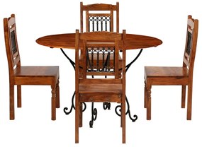 Conjunto de mesa de jantar 5 pcs madeira de acácia maciça