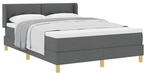 Cama Box com Colchão - Cinza Escuro, 140 x 200 cm, Tecido