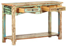 Mesa consola 120x40x75 cm madeira recuperada maciça