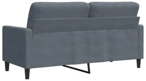 Sofá de 2 lugares 140 cm veludo cinza-escuro