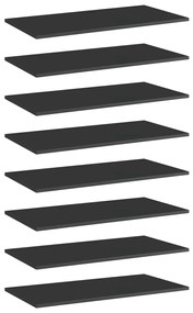 vidaXL Prateleiras para estante 8 pcs 80x40x1,5cm contraplacado preto