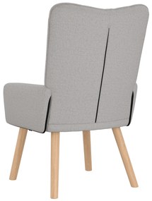 Poltrona Relaxante vidaXL Tecido Cinza Nuvem