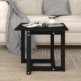 822176 vidaXL Mesa de centro 50x50x45 cm madeira de pinho maciça preto