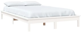 Estrutura de cama 160x200 cm pinho maciço branco