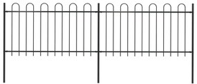 Cerca de jardim com topo em aros 3,4x1 m aço preto