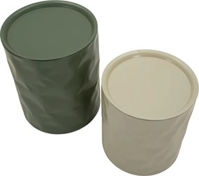 CONJUNTO DE MESAS DE APOIO NORIMBERGA 2 PEÇAS Ø 39,5X48-35,5X40 CM BRANCO E VERDE