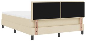 Cama Box Spring com Colchão Creme 140x200 cm Tecido