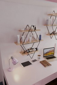 Prateleira Prizma Raf, Büyük Boy Salon Tipi 2 – Dourado Preto – 70x16x