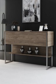 Cômoda Luxe – Prateada e Nogal – 120 x 80 x 30 cm