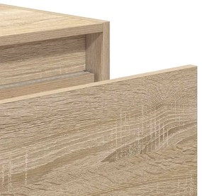Mesas de cabeceira de parede com luzes LED 2pcs carvalho sonoma