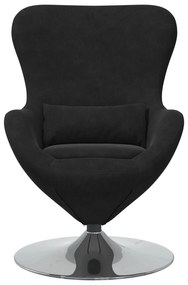 Poltrona Egg vidaXL Veludo Preto