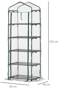 Estufa de Jardim Vertical 69x49x193cm com 5 Prateleiras Estufa para Pl