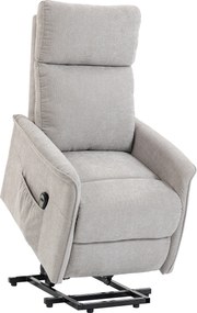 HOMCOM Poltrona Elevatória Elétrica, Poltrona Relax Elétrica em Chenille com Assento de Molas, Encosto Reclinável, Cinza | Aosom Portugal