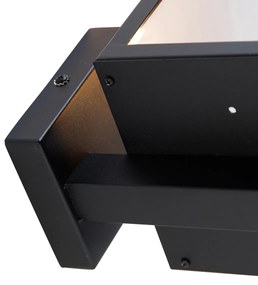 Candeeiro de parede exterior inteligente preto com vidro 30 cm com Wi-Fi ST64 - Rotterdam