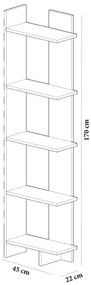 Estante Als – Teca Branca – 45x170x22 cm